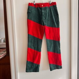 Vineyard Vines Red and Green Corduroy Pants 30x30